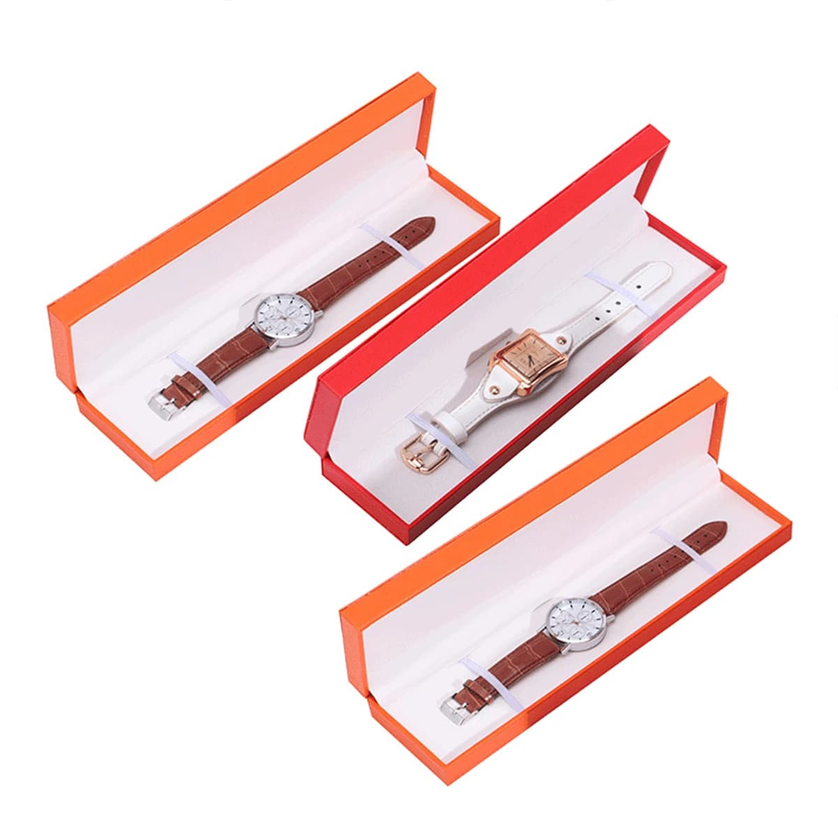 Confezione regalo per orologio singolo con cuscino Organizer per vetrina per orologio da polso in pelle PU premium e custodia per orologio per regalo