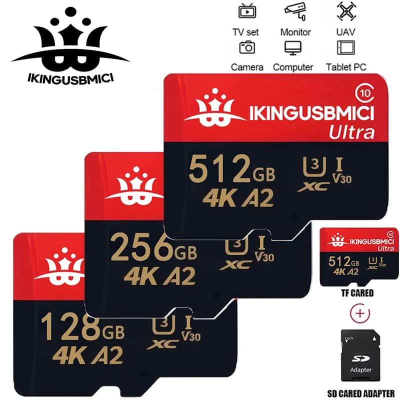 Ultra Memory Card 16GB 32GB 64GB 256GB Micro 100MB/s MAX Car d Class10 microSD + adapter + card reader Standard Shipping