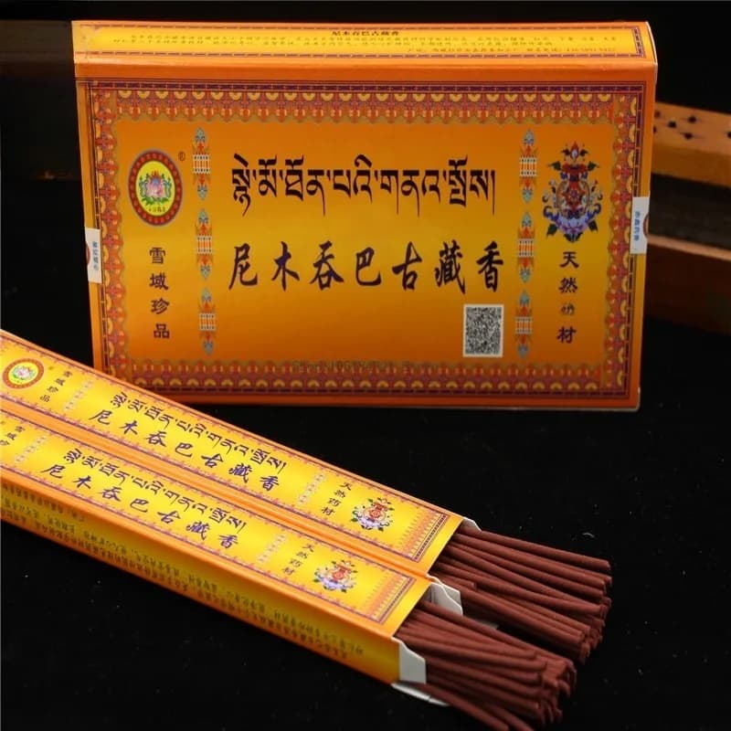 6 Scatole Piccole di Bastoncini d'Incenso Tibetano Spessi 26CM, Materiali Naturali, per Uso Domestico, Culto di Buddha, Aromaterapia, Purificazione dell'Aria