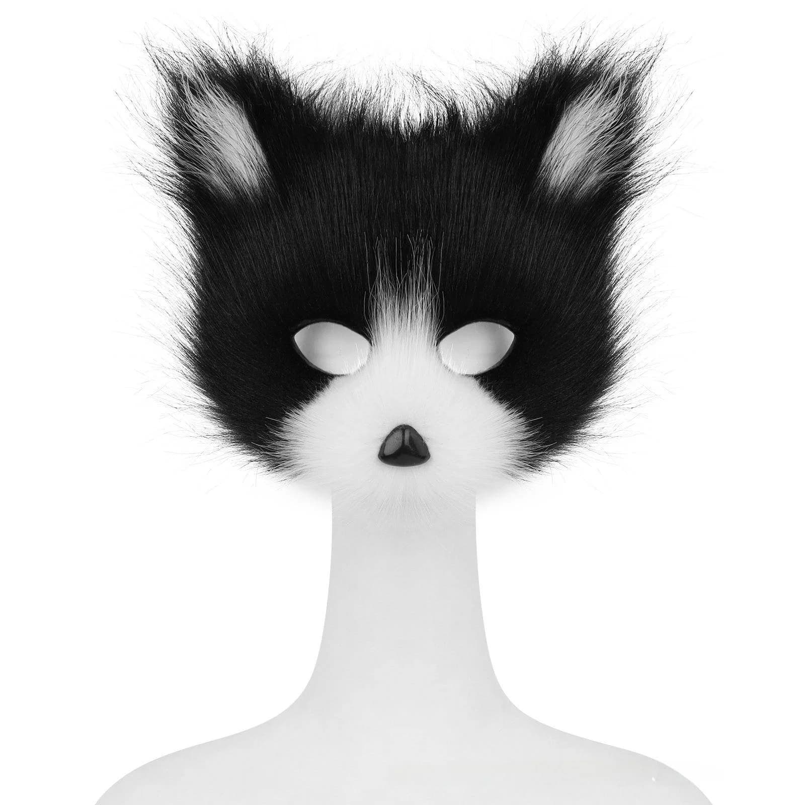 Maschera in Peluche per Festa di Halloween, Accessorio per Costume Etnico Femminile, Maschera per Cosplay e Spettacoli