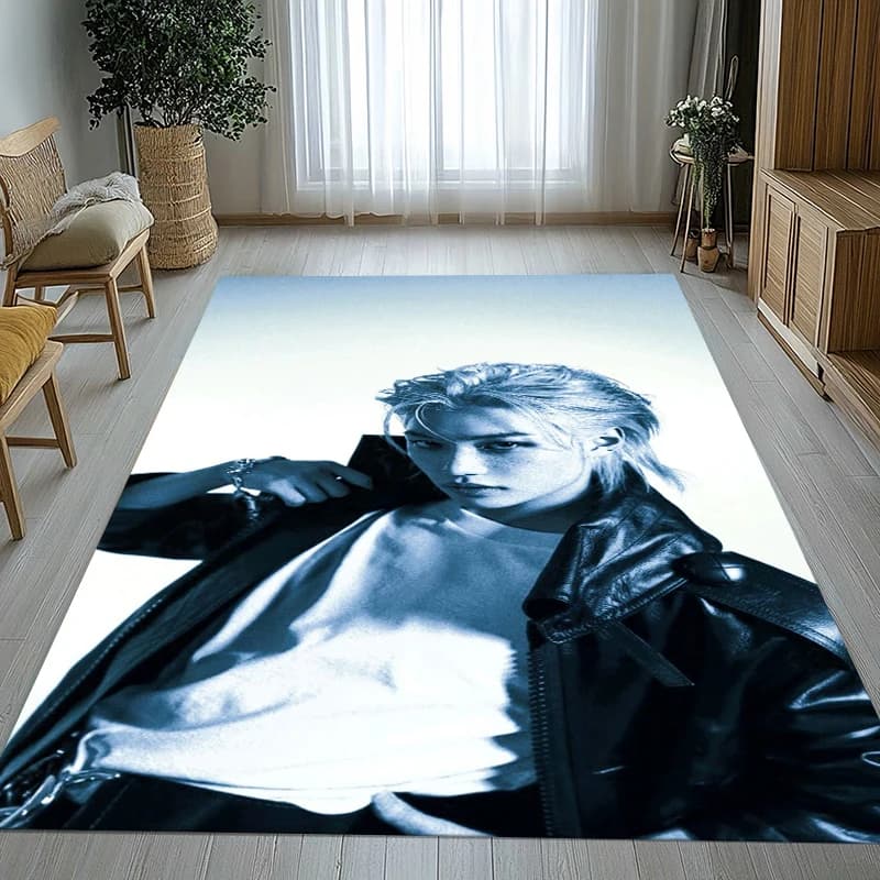 Felix Kpop Stray Kids Anti-slip Carpet for Living Room, Soft Bedroom Mat, Games Room, Sofa, Home Decoration, Gift