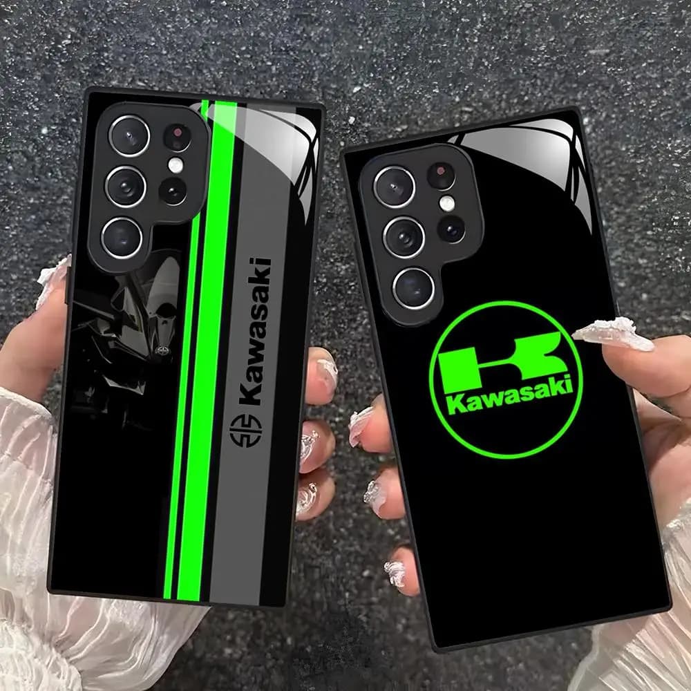 Hot motorcycle K-kawasakisES Phone Case For Samsung S26 S25 S24 S23 S22 S21 S20 Plus Ultra Note20 Tempered Glass Case
