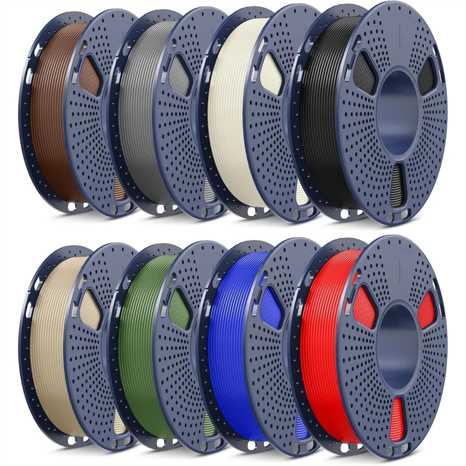 Filamento PLA per Stampante 3D, 1.75mm, 8 Colori, 0.25kg per Bobina, 2kg Totali, Facile da Usare