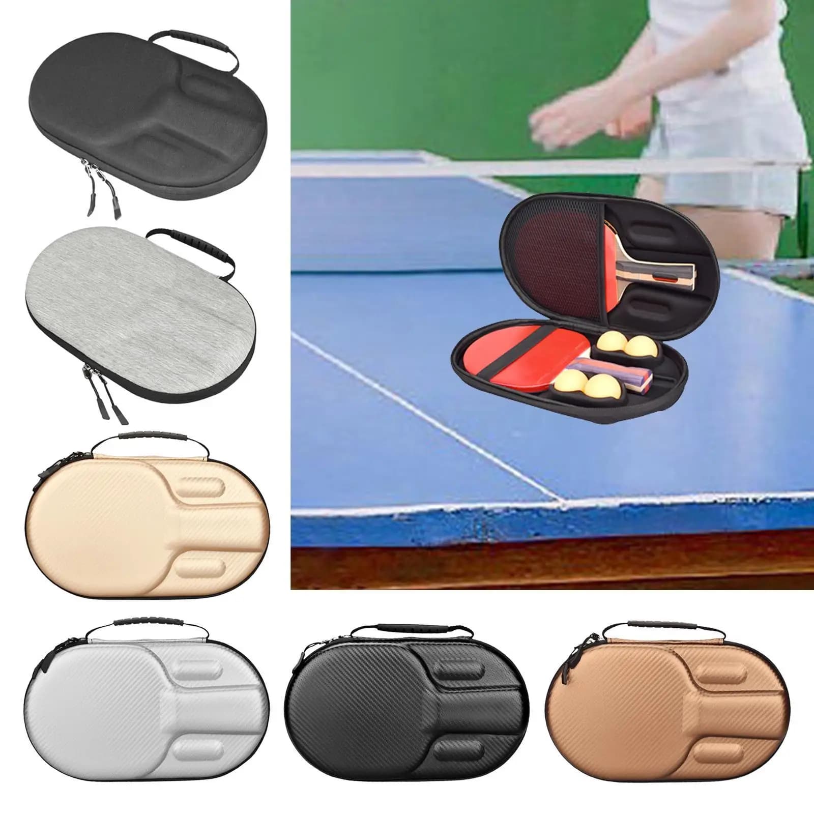 Custodia per racchetta da ping pong, protezione antipolvere, supporto per esterni, guscio rigido