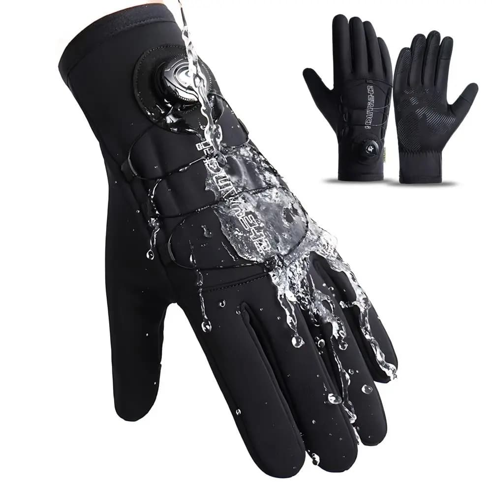 Un paio di guanti invernali resistenti al freddo, guanti antivento antiscivolo a dita intere, guanti da guida impermeabili estesi e ispessiti