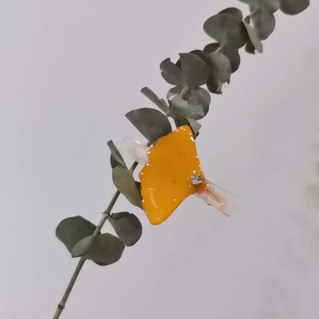 3240 Commercio all'ingrosso fatto a mano Ginkgo Biloba Vero campione di fiori secchi Accessori per capelli Clip a becco d'anatra Regalo di compleanno di Natale creativo