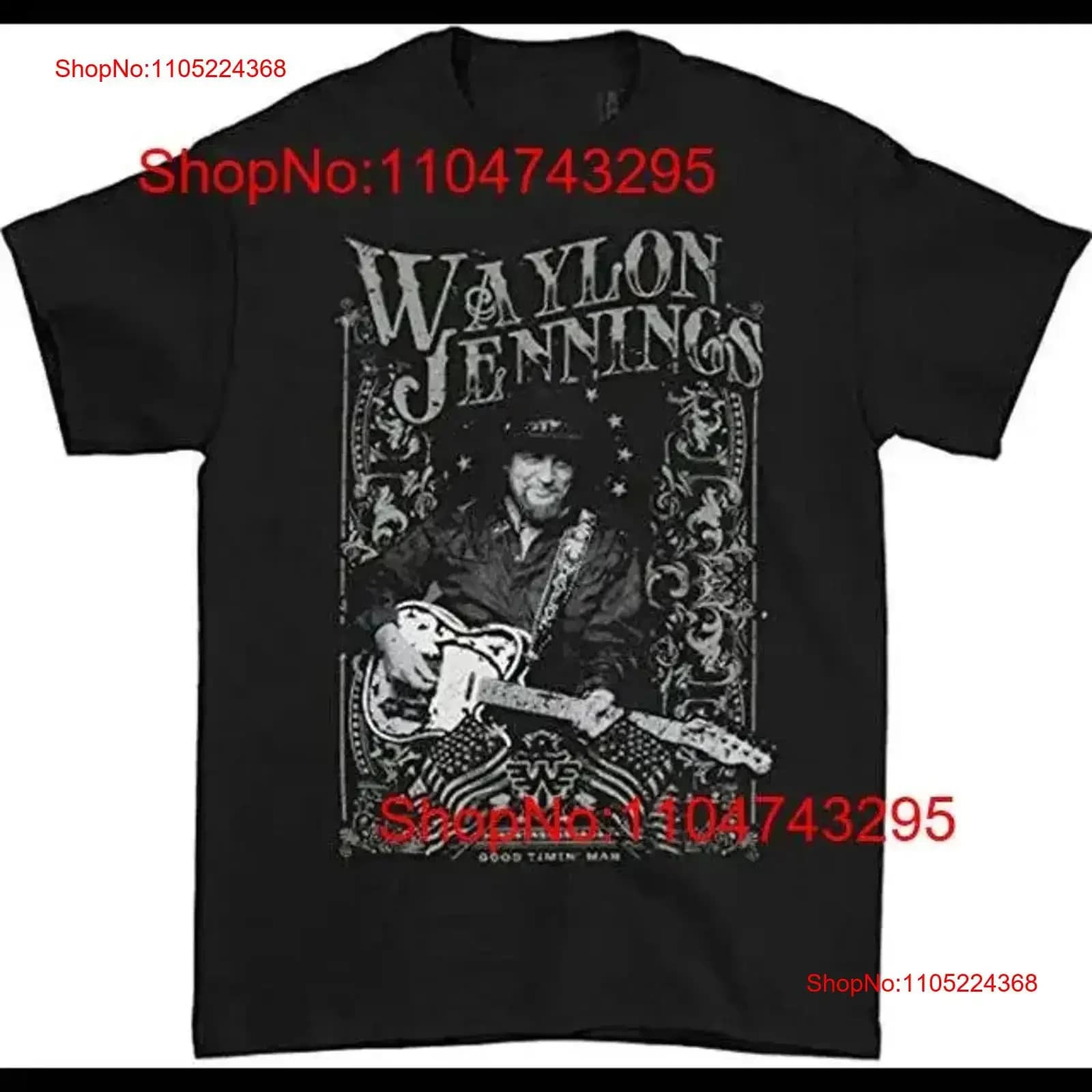 Maglietta Waylon Jennings Singer Nera Retro S 5XL vintage Lavata Casual Allungata moda Top Per l'abbigliamento quotidiano homme vintage