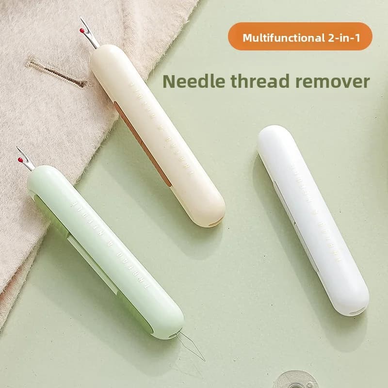 Crochet Double-Ended Needle with Thread Remover Threader Safety Pin & Metal Thimble Set for Easy Needle Threading And Sewing