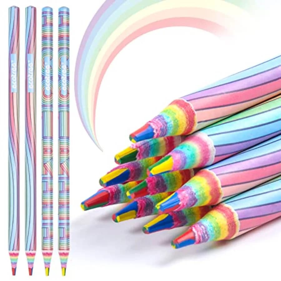 Matite Colorate, Matite Arcobaleno per Libri da Colorare, Materiali Artistici, Forniture per il Ritorno a Scuola, Confezione da 12
