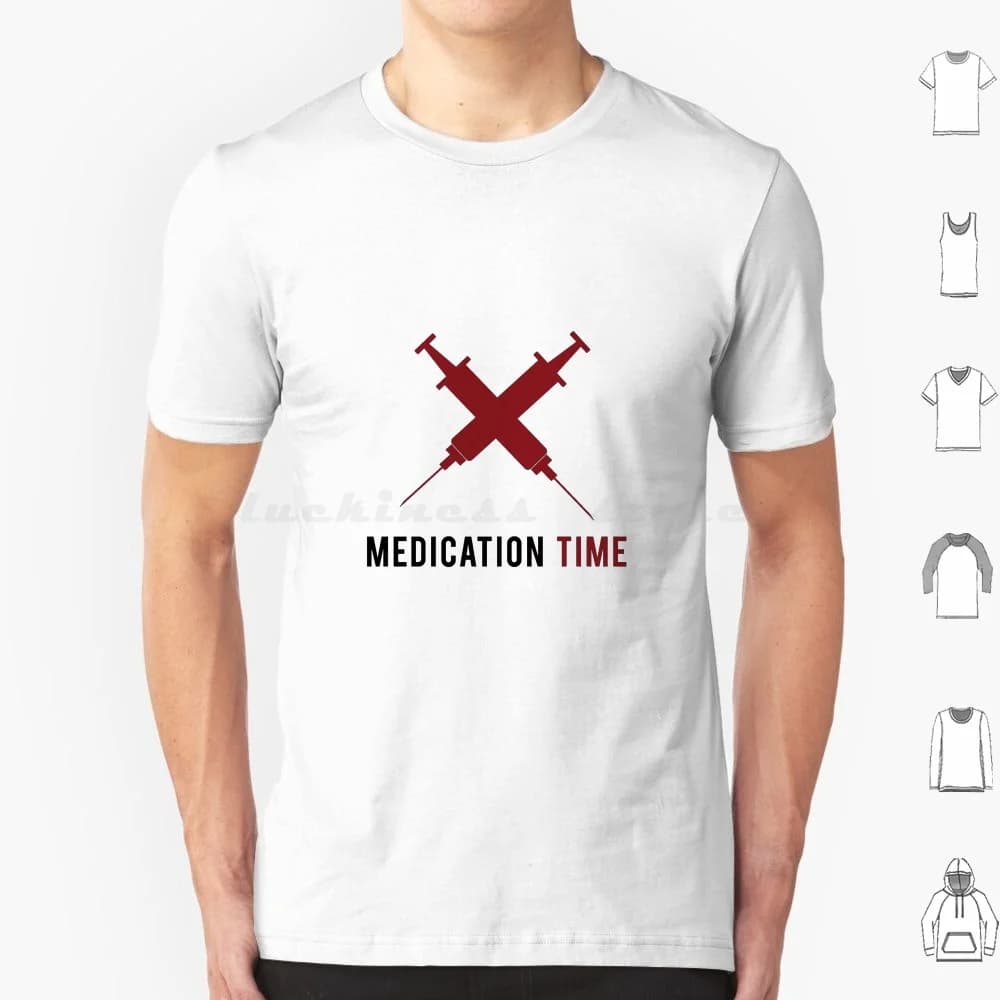 Tempo di farmaci T Shirt Uomo Donna Bambini 6xl Tempo di farmaci Infermiera Detti divertenti Ago