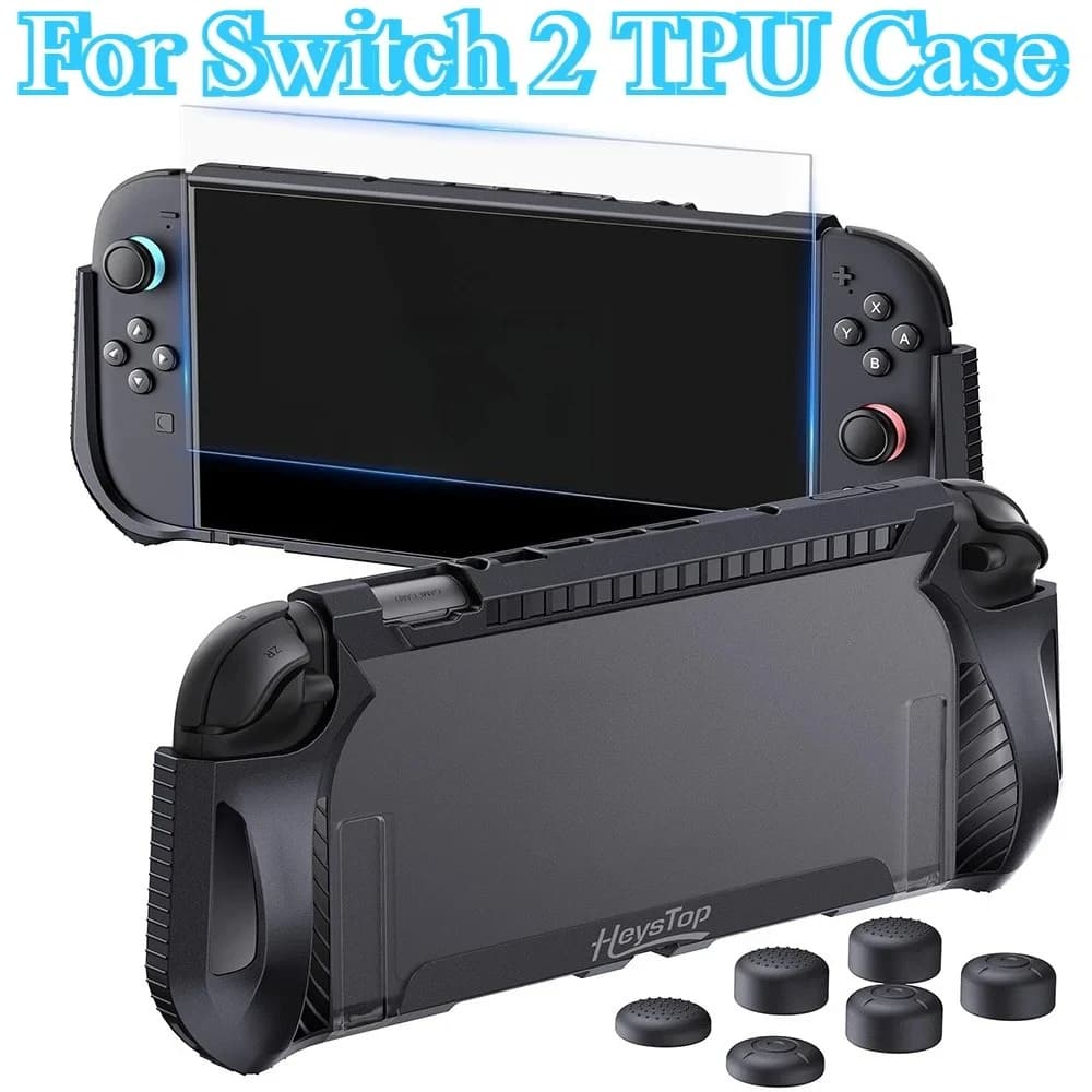 1 set per custodia in TPU Switch 2 con design ergonomico, impugnatura comoda e ritaglio preciso, adatta perfettamente alla custodia in TPU durevole per Switch 2