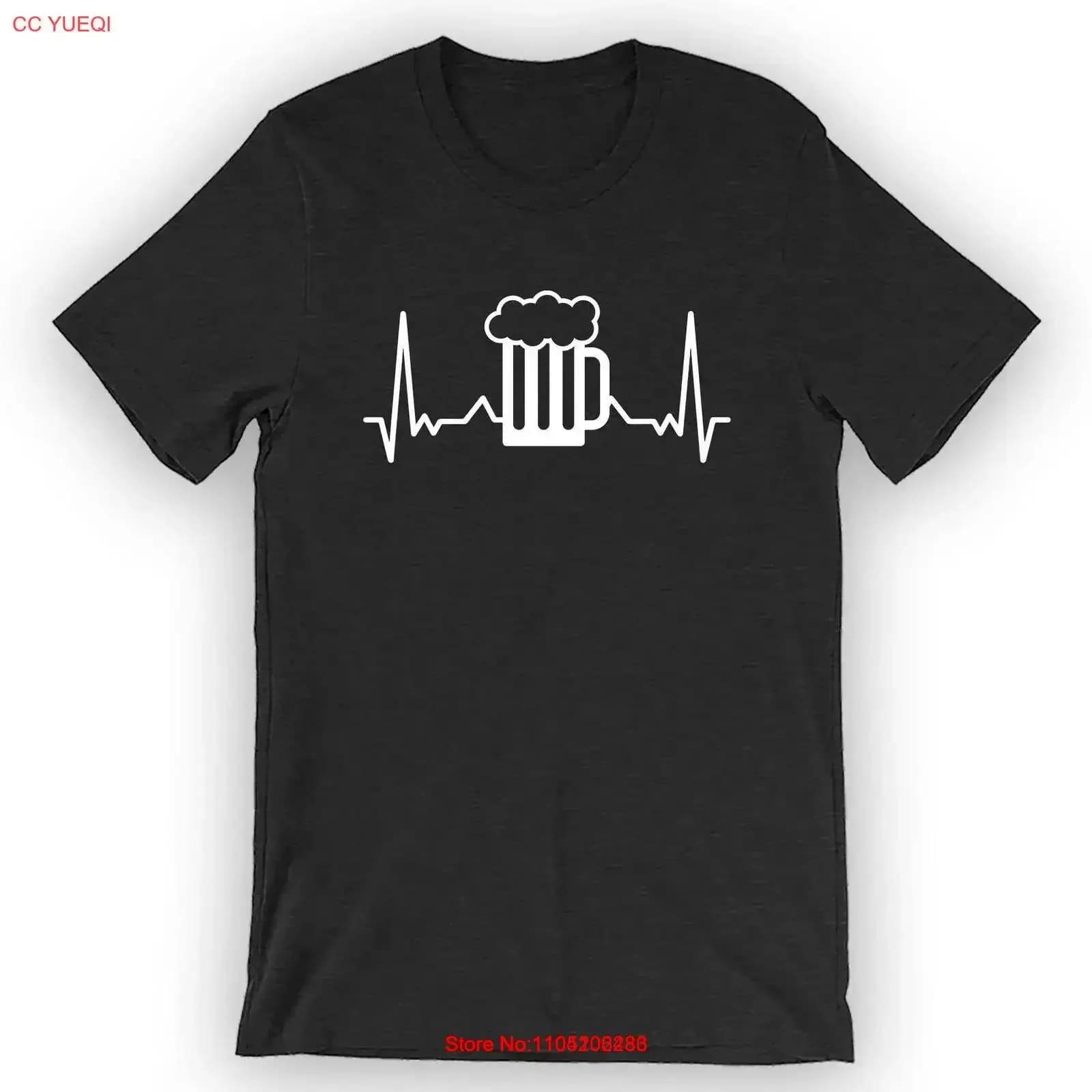 Tazza da birra Battito cardiaco T Shirt Brewer vintage lavato Abiti firmati unisex Top da indossare tutti i giorni Leggermente morbido e traspirante