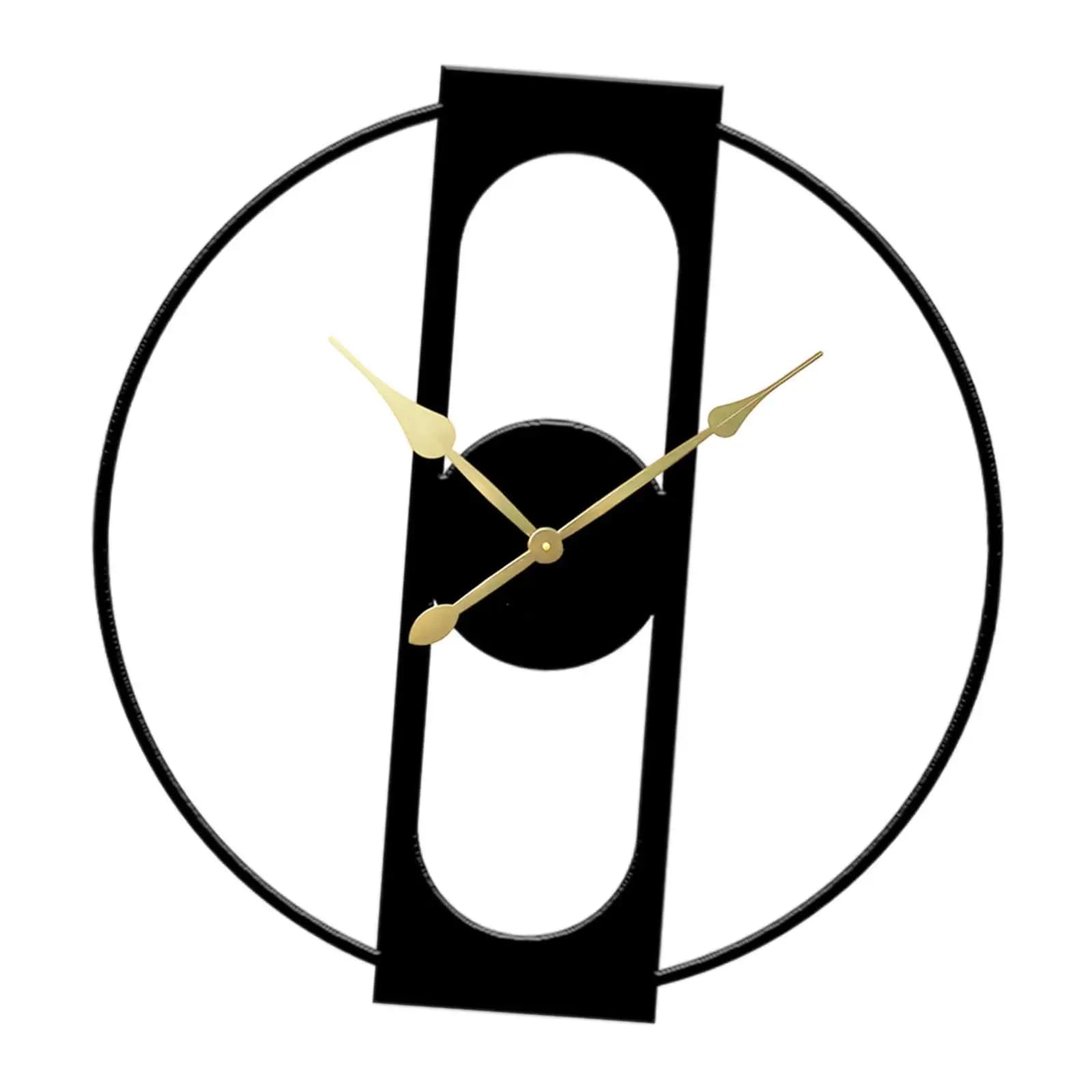 Modern wall clock, simple, with silent mechanism, made of black, creative, analog, 12 inch, to hang to wall, per bedroom and studio.