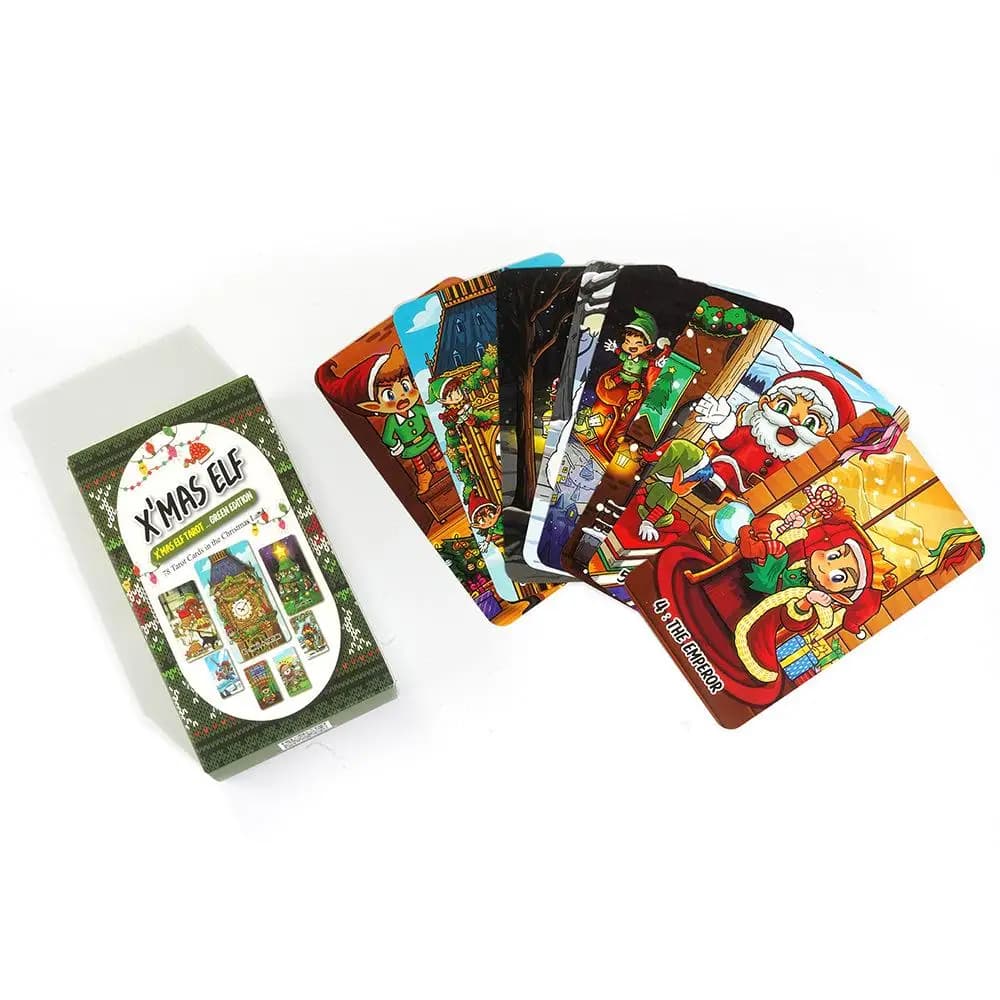 10.3X6cm X'MAS ELF Tarot Deck Green Edition gioco di carte