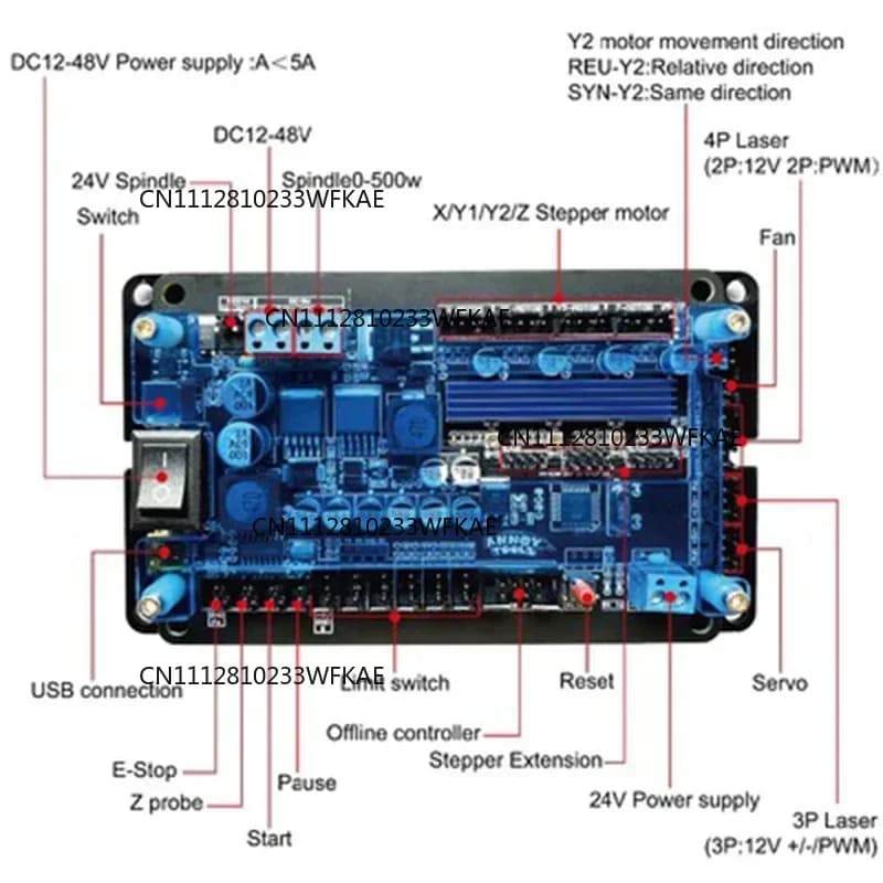 GRBL Controller Control Board 3Axis Stepper Motor Support Offline Double Y Axis USB Driver Board For CNC Laser Engraver