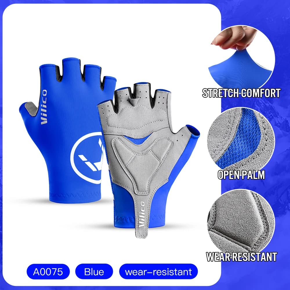 Cycling Gloves Half Finger - Non-Slip Silicone Palm Pad, Breathable Shock-Absorbing for Mountain Biking & GymSummer Bike Gloves