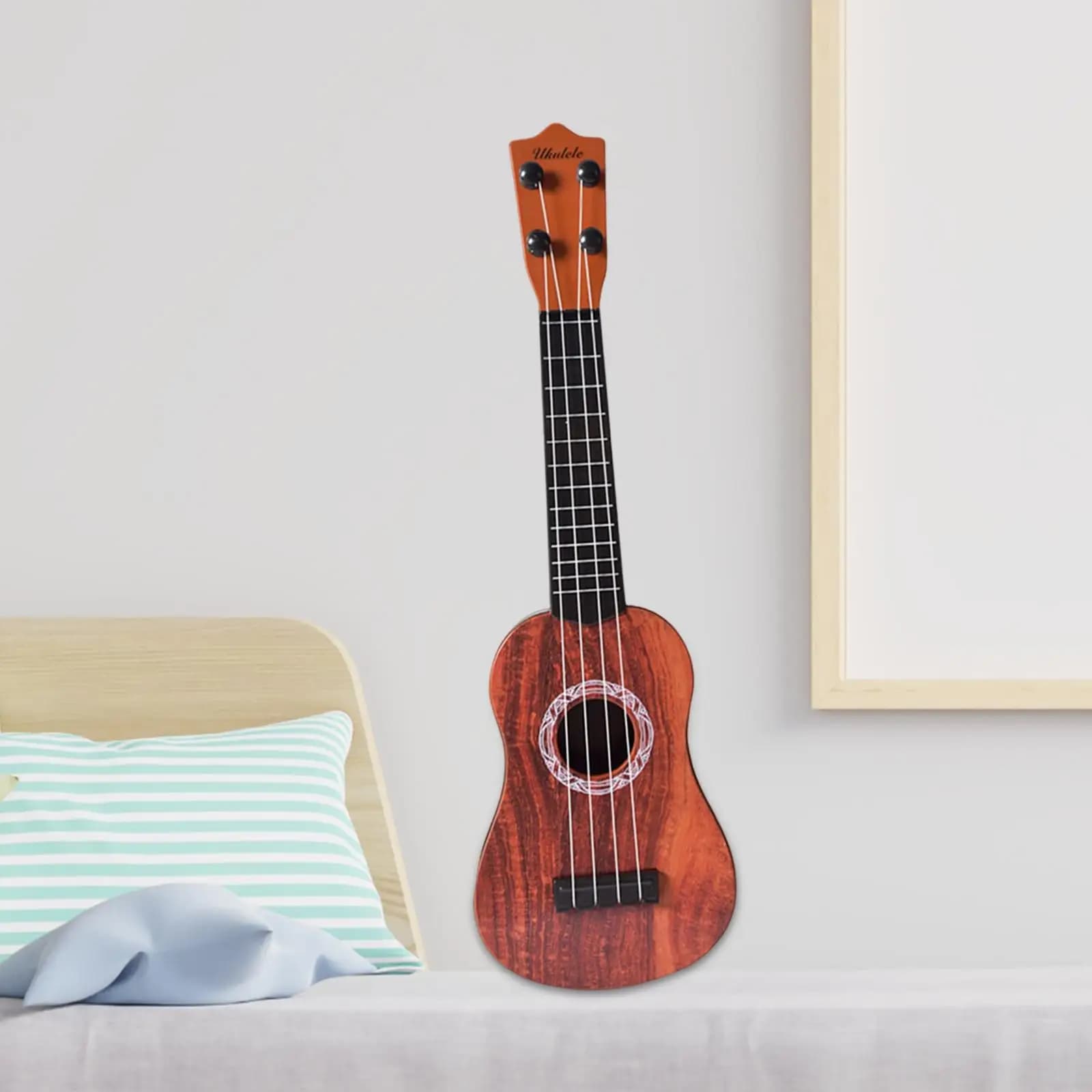 Simulazione 4 Corde Strumento Ukulele Soprano Chitarra Ukulele da 21 Pollici, Formazione Professionale per Ukulele per Principianti