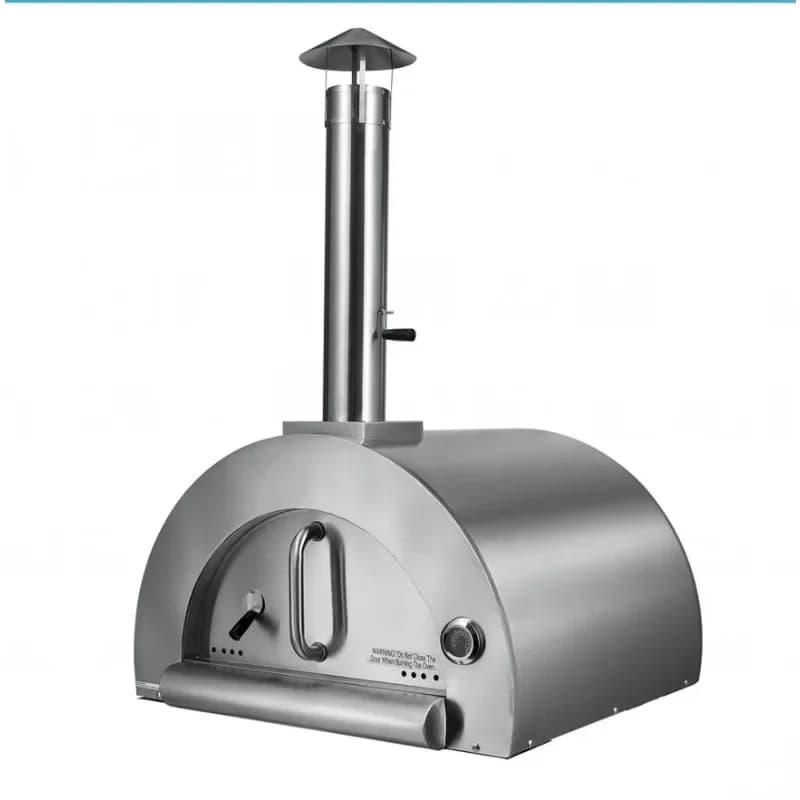 Pizza stove, outdoor stainless steel charcoal wood stove, chimney pizza stove with pizza stone without frame