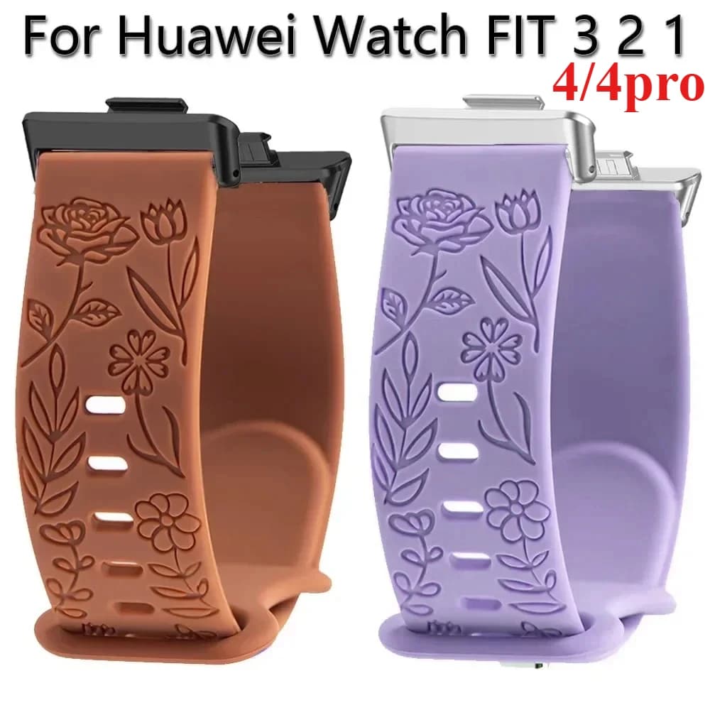 Stampe Design cinturino in silicone per Huawei Watch Fit3/4/4pro cinturino con incisione cinturino per Huawei Fit2/1 Smartwatch Correas