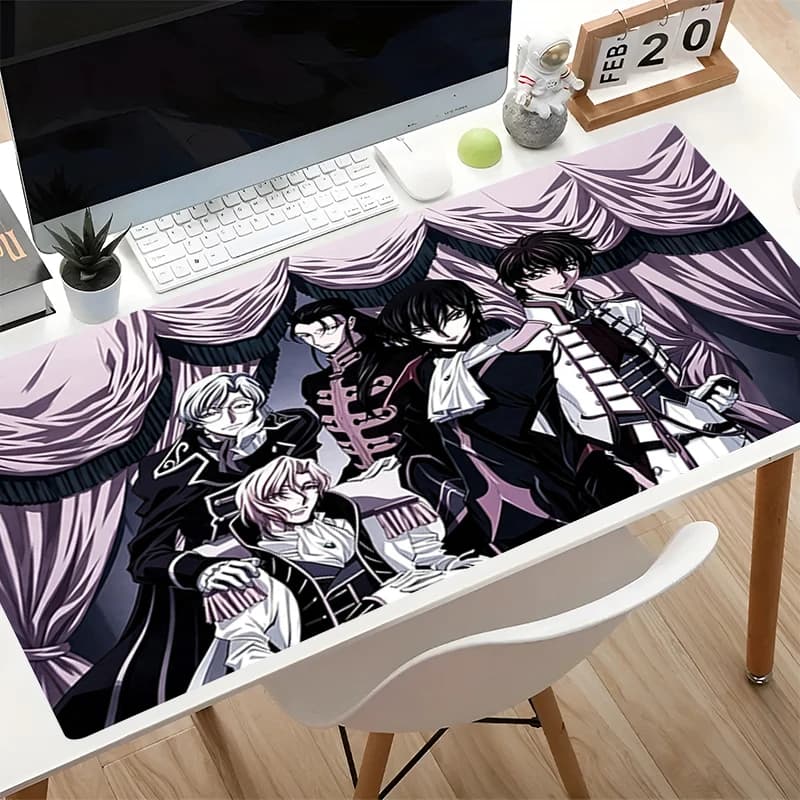 Anime Mouse pad HD Print Code Geass Office Computer Desk Mat Large Game Keyboard Pad Anti Skid Gaming MousePad Decoracion carpet