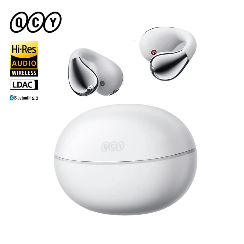 QCY Crossky C30S High-Resolution Open Ear Clip-on Headphones with LDAC Wireless Headphones 40 hours Bluetooth 6.0 HD OWS Sports Earphones