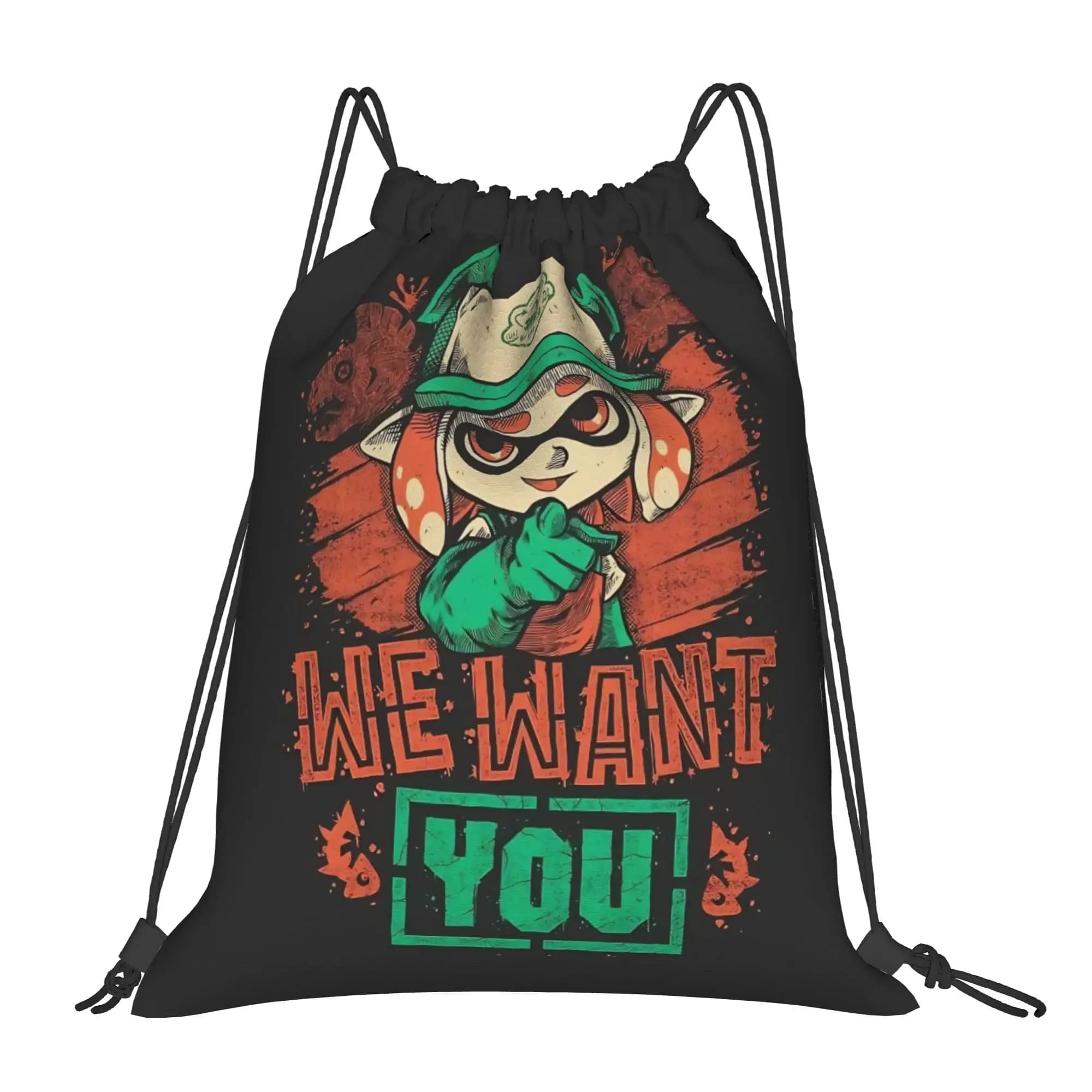 Game Cool S-Splatoon Zaino con coulisse, borsa sportiva da palestra, zaino con coulisse resistente all'acqua per la corsa