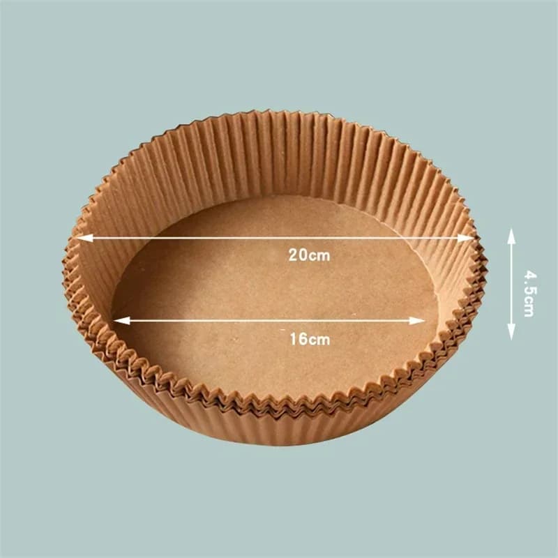 2026 50 pcs. Disposable baking paper in wood pulp for air fryer, for cheesecake, accessories for air fryer