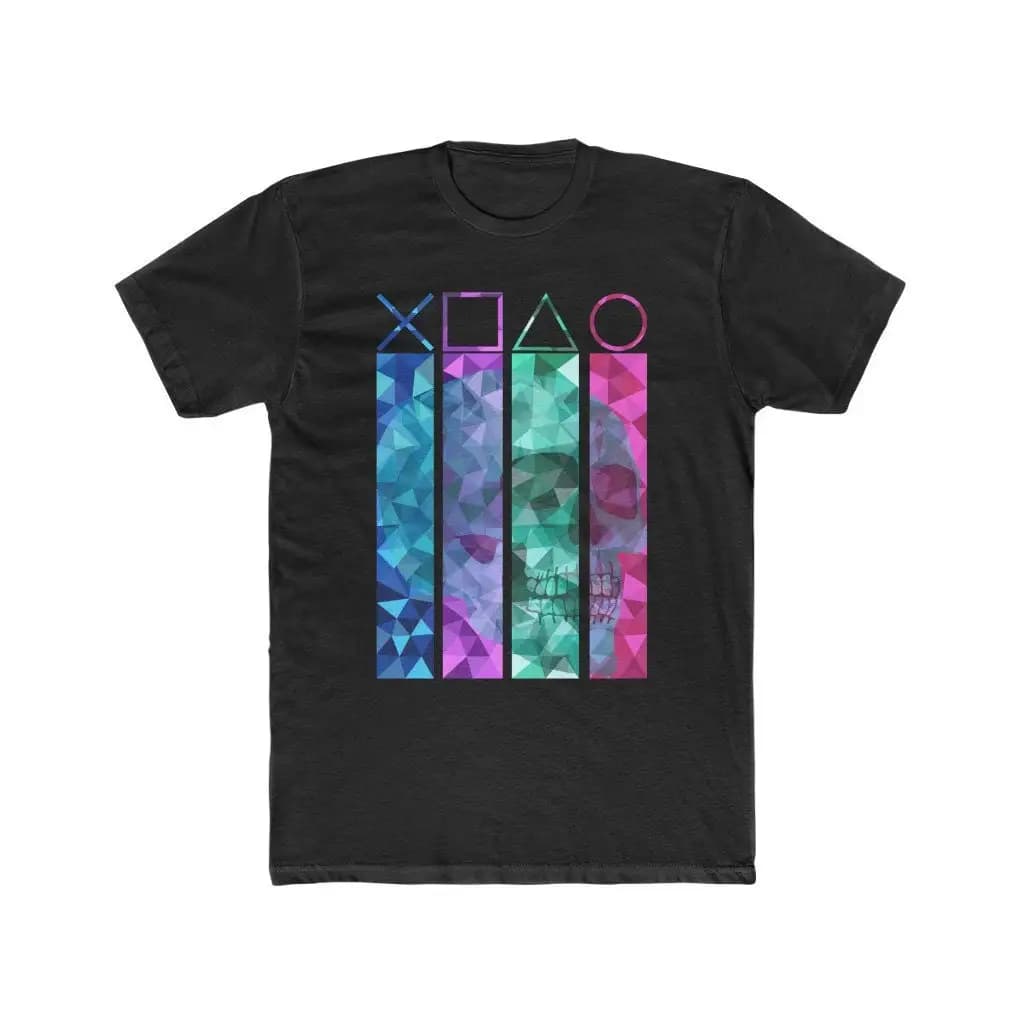 Gamer Skull Ps1 Ps2 Ps3 Ps4 Ps5 Men'S Cotton Crew T Shirt