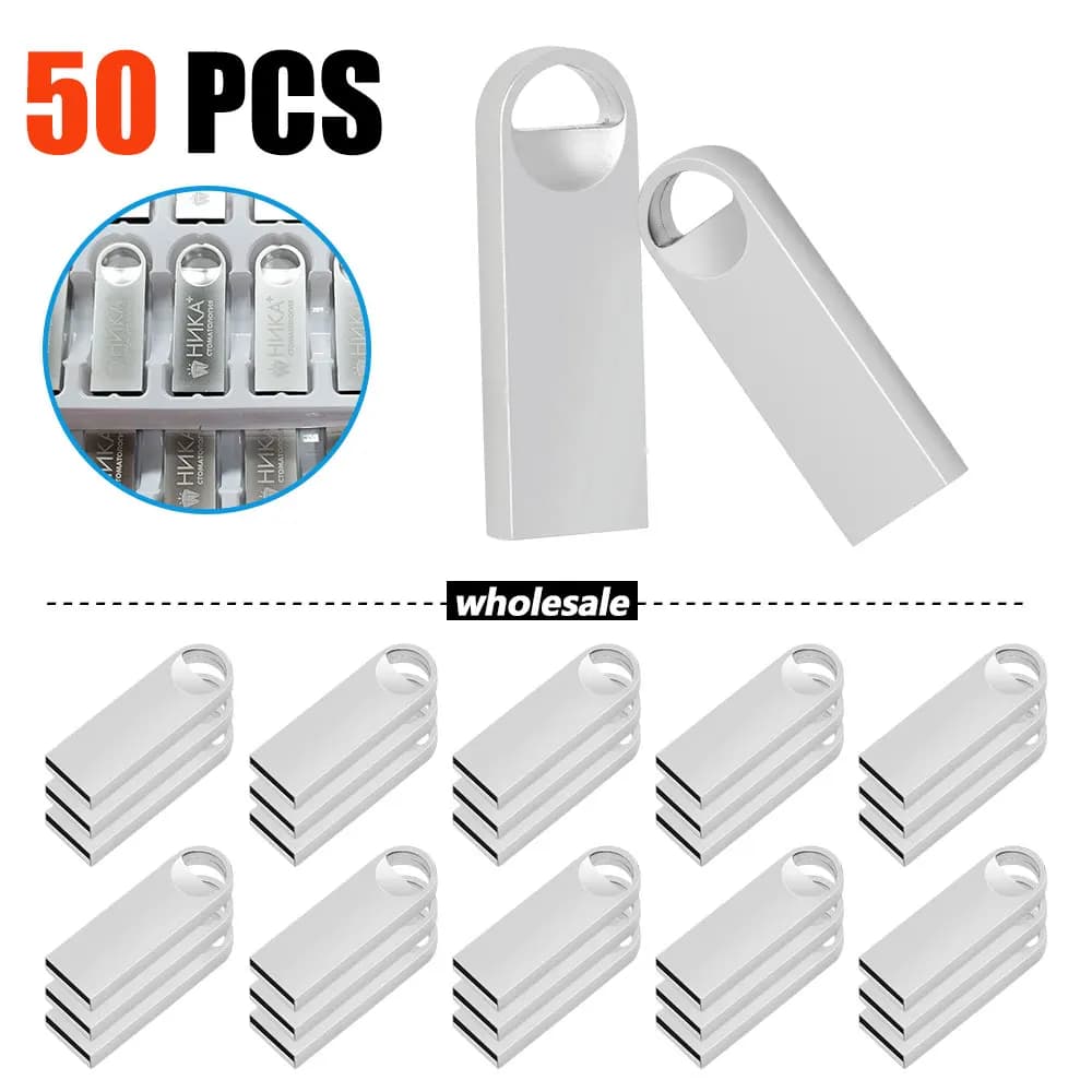 Chiavetta USB 2.0 all'ingrosso da 50 confezioni 1 GB 2 GB 4 GB 8 GB USB 16 GB 32 GB 64 GB 128 GB lotto Chiavetta USB Logo personalizzato gratuito creativo