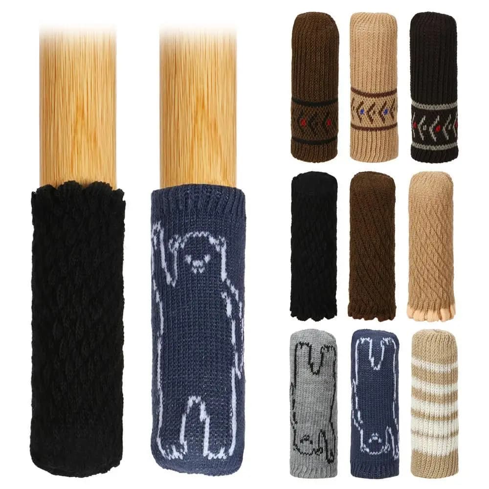 4 pz/set calzini per piedi per sedie a maglia addensati riduzione del rumore piedini per gambe da tavolo antiscivolo maniche per mobili coperture protettive per pavimenti
