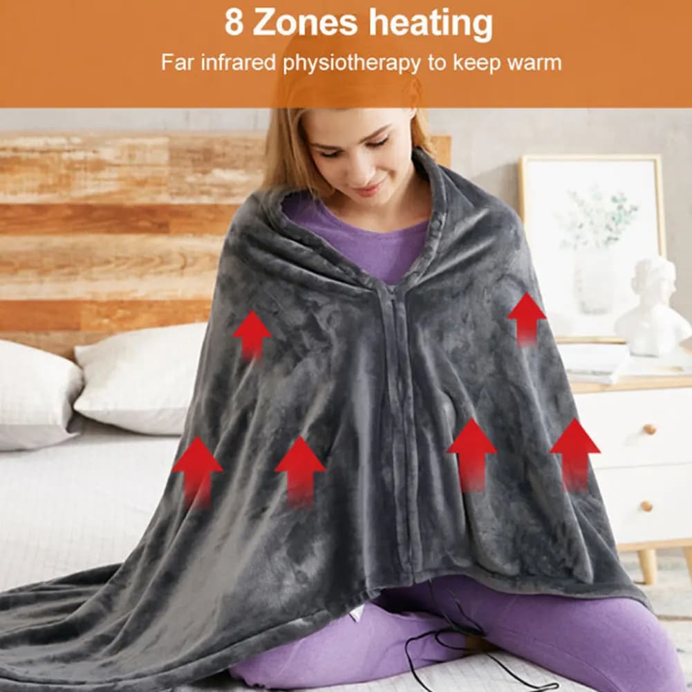 Coperta elettrica indossabile 3 livelli di riscaldamento Riscaldamento USB Coperta calda invernale Materassi riscaldanti esterni lavabili per ufficio domestico