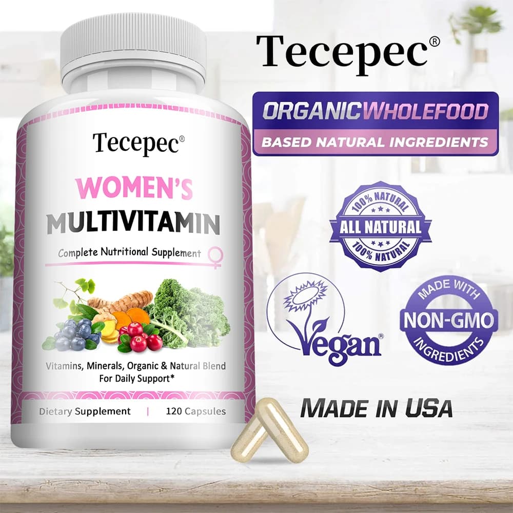 Capsule Multivitaminiche e Multiminerali per Donne - Magnesio, Biotina, Calcio, Selenio, Supporta Pelle, Unghie, Articolazioni, Ossa, Sistema Immunitario ed Energia