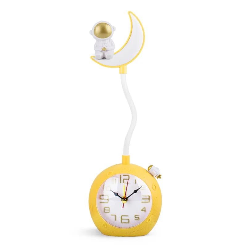 Alarm Clock Desk Lamp with Night Light Rechargeable Bedside Table Clock for Bedroom Office Decor Birthday Christmas Gift