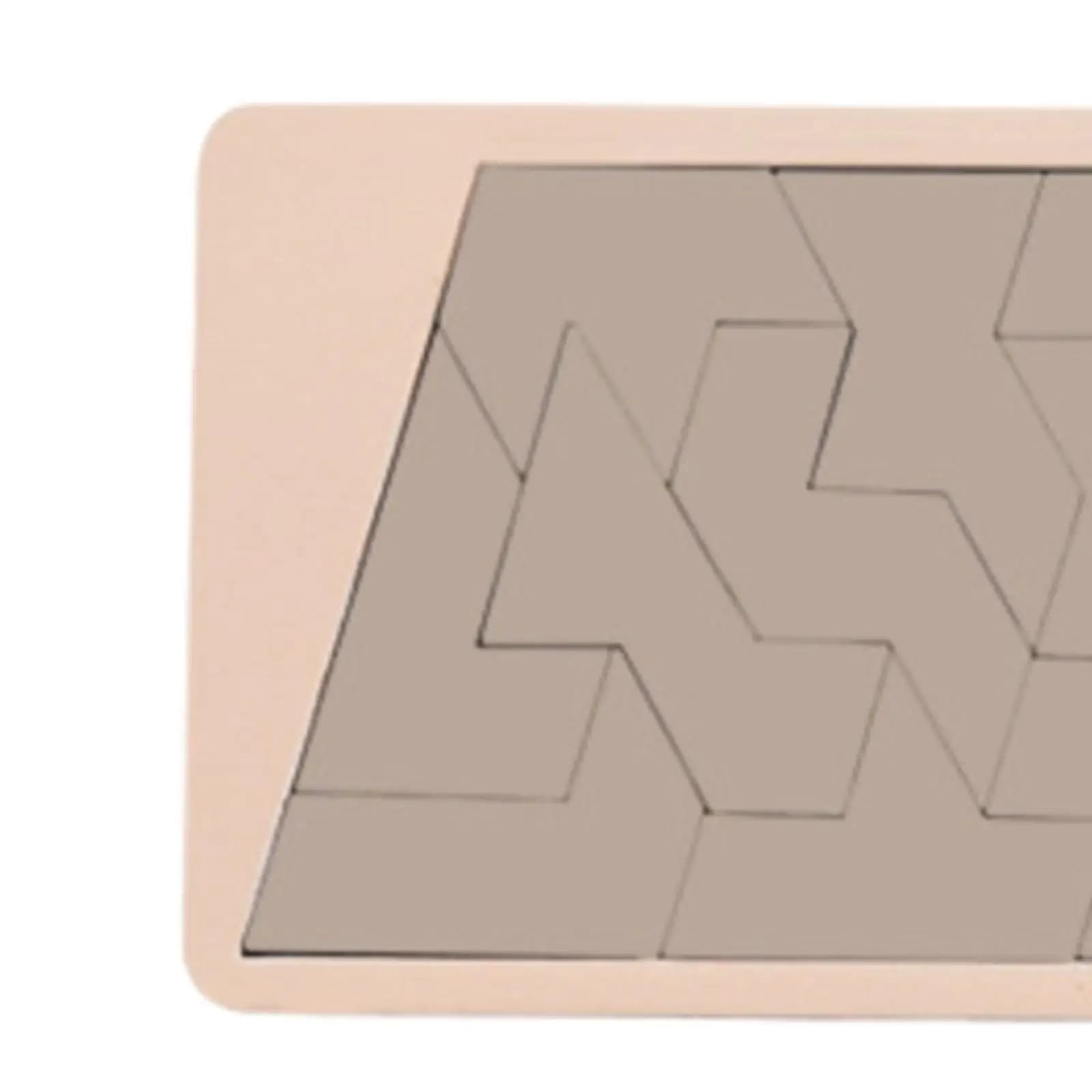 Set di 5 Tangram in Legno, Blocchi Geometrici, Puzzle Classici, Giochi di Logica per Bambini in Età Prescolare