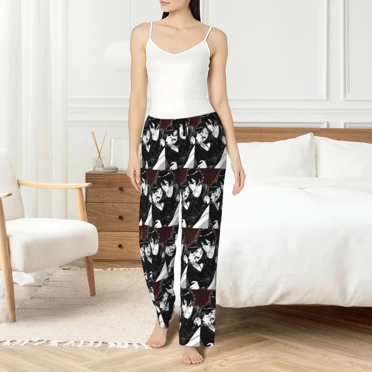 Personalizzato The Coffin Of Andy e Leyley Pantaloni del pigiama Indumenti da notte Donna Cintura elastica Gioco di puzzle horror Pantaloni da salotto per il sonno
