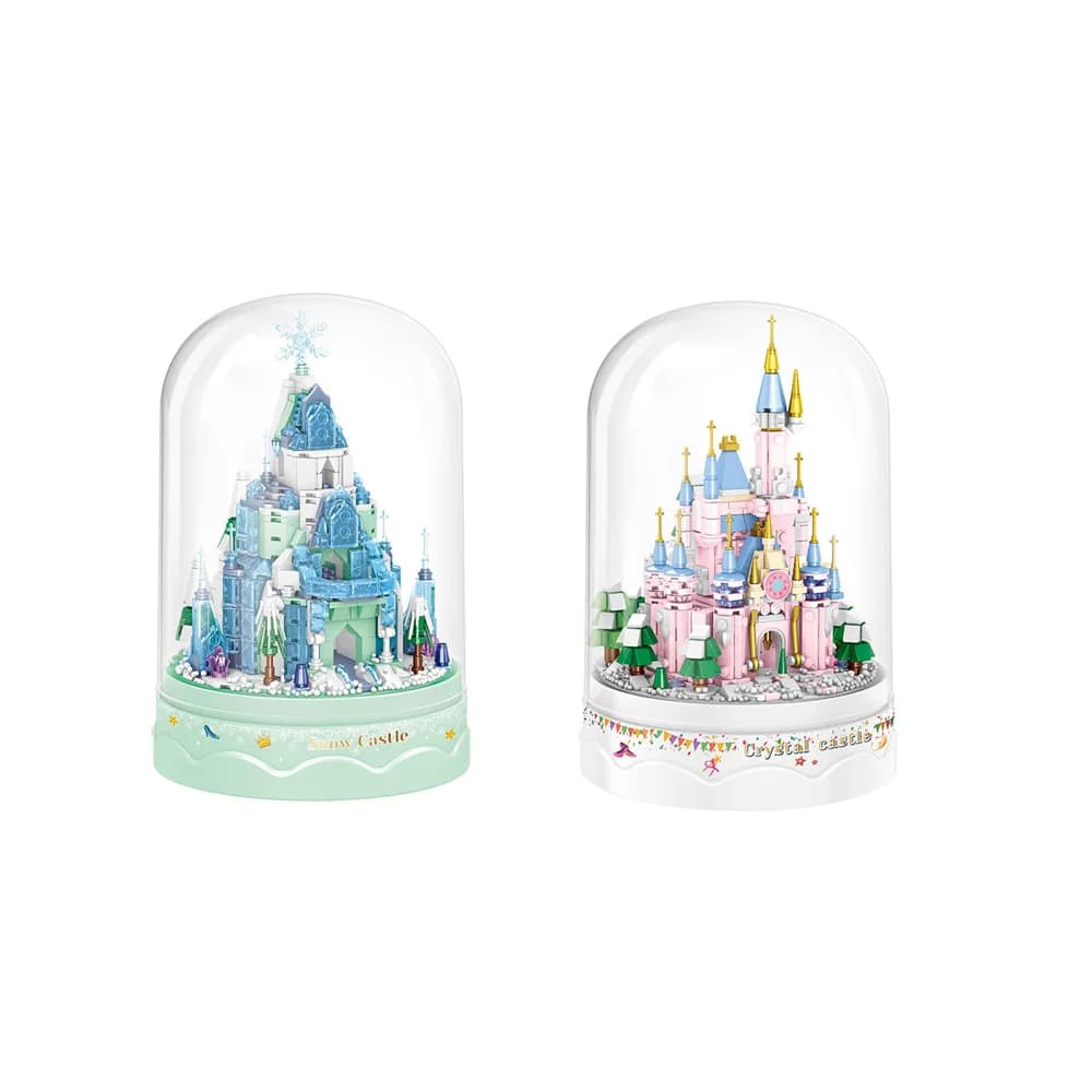 Espositore Idea Mini Blocchi Castello delle Fate Principessa delle Nevi in Cristallo Carillon Mattoncini Giocattolo Educativo per Ragazze Regalo