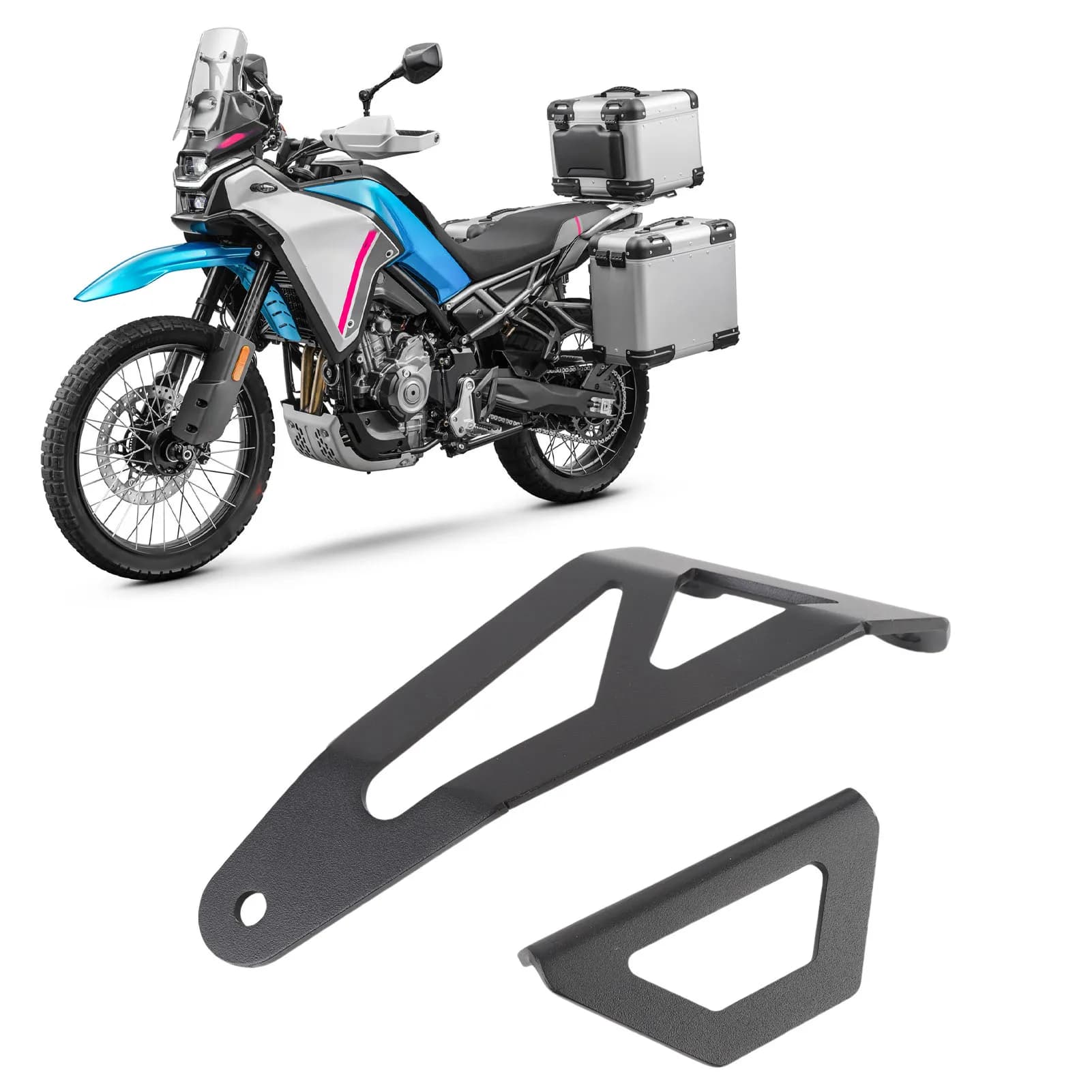 Supporto per Scarico Moto ad Alta Resistenza, Resistente alle Intemperie, con Piastra di Copertura per Poggiapiedi Posteriore, Design Elegante per Motociclette