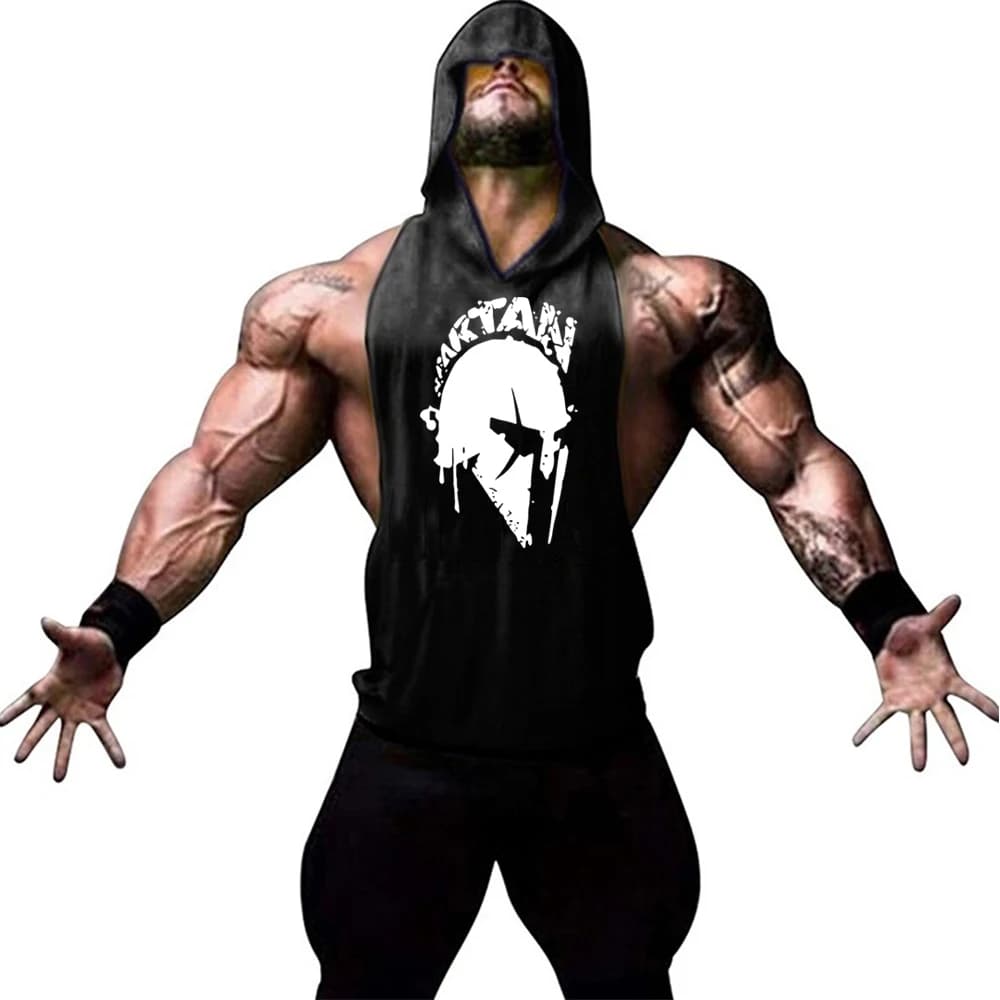 Nuovo marchio di abbigliamento da palestra Fitness t-shirt con cappuccio da uomo giromanica cadenti Bodybuilding canotte muscolari allenamento gilet senza maniche