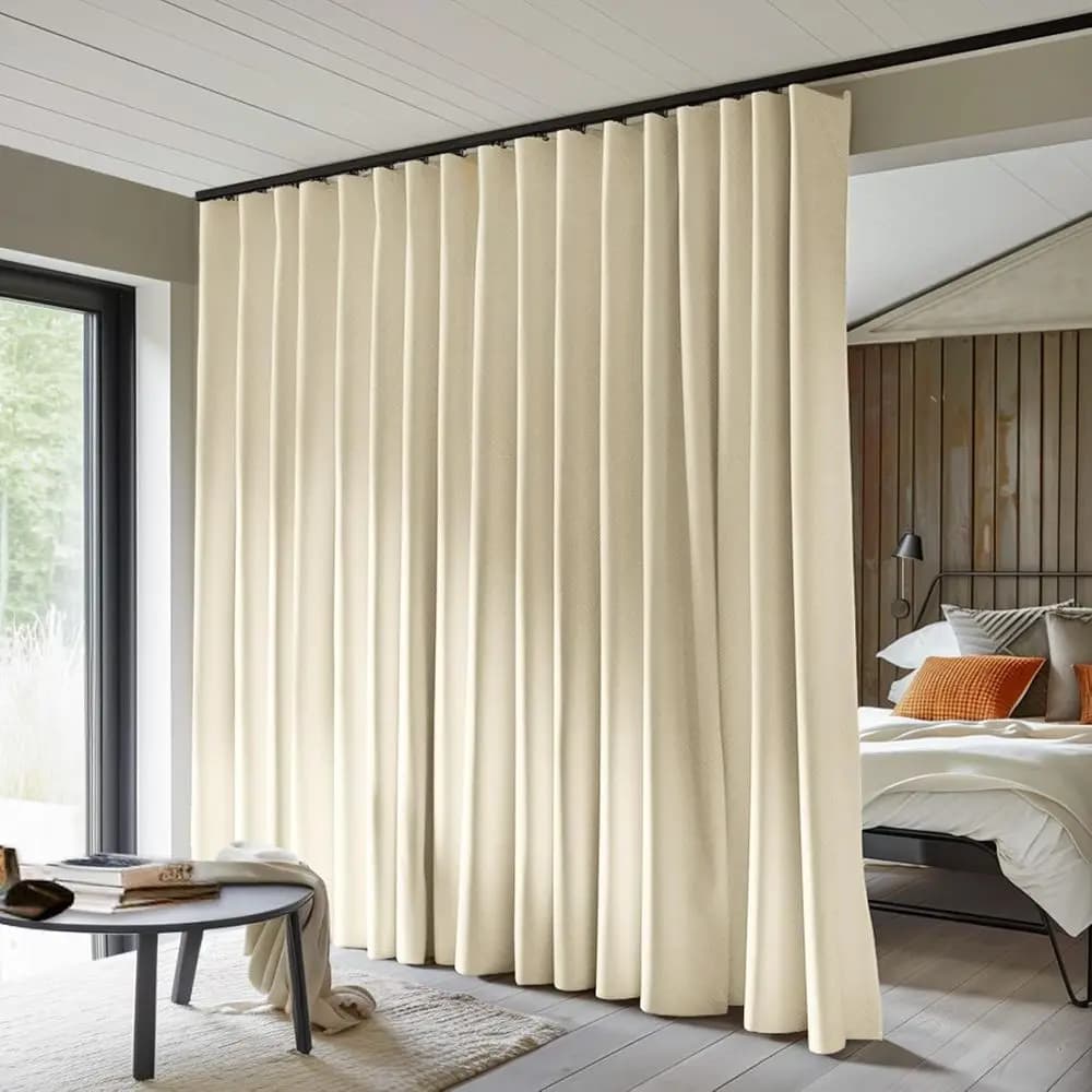 Pannelli per tende oscuranti termoisolanti per privacy e riduzione del rumore, beige, 2,5 m L x 2,4 m A