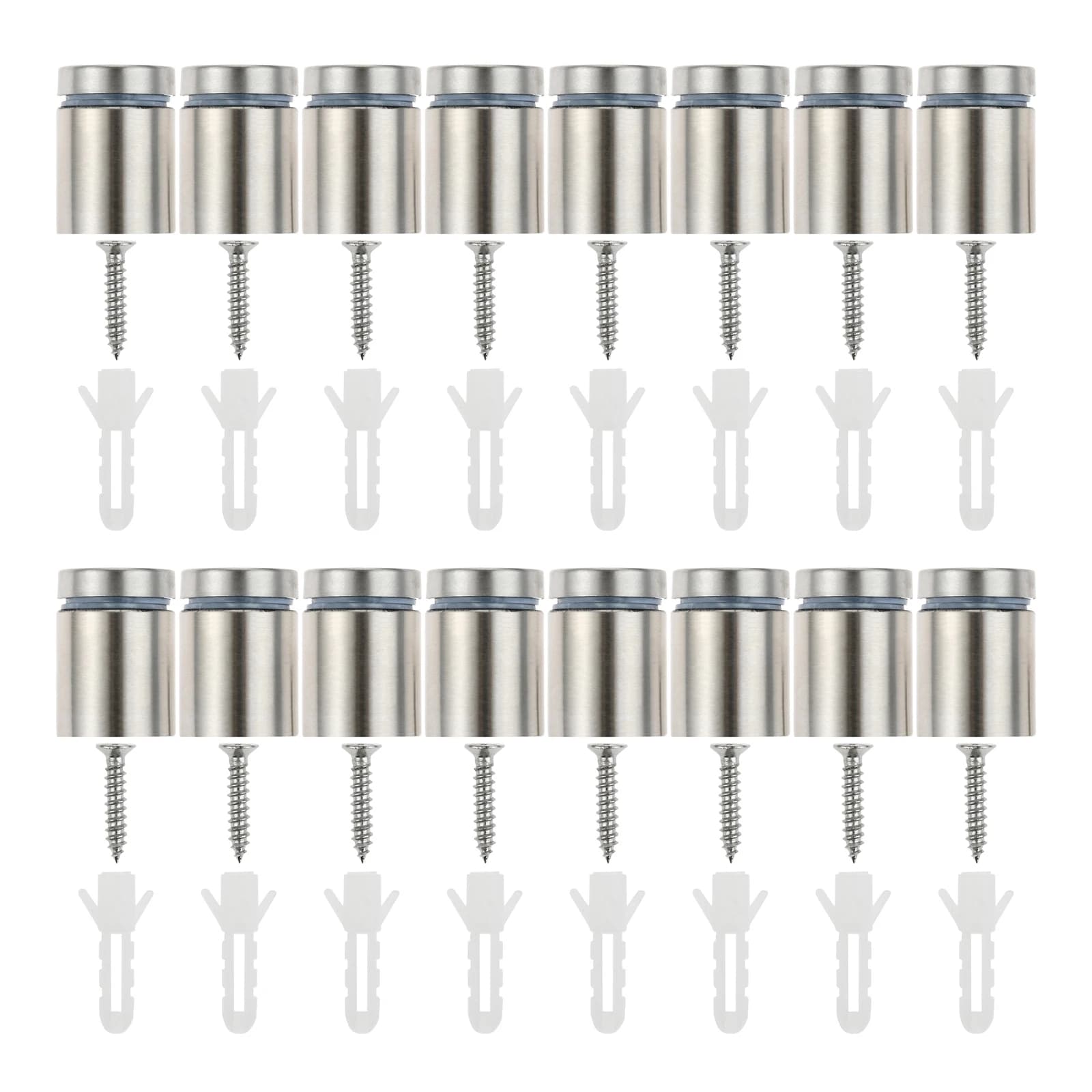16pcs viti distanziatrici argento acciaio inossidabile 19x25mm per pubblicizzare cornice in vetro supporto per unghie di fissaggio facile da installare