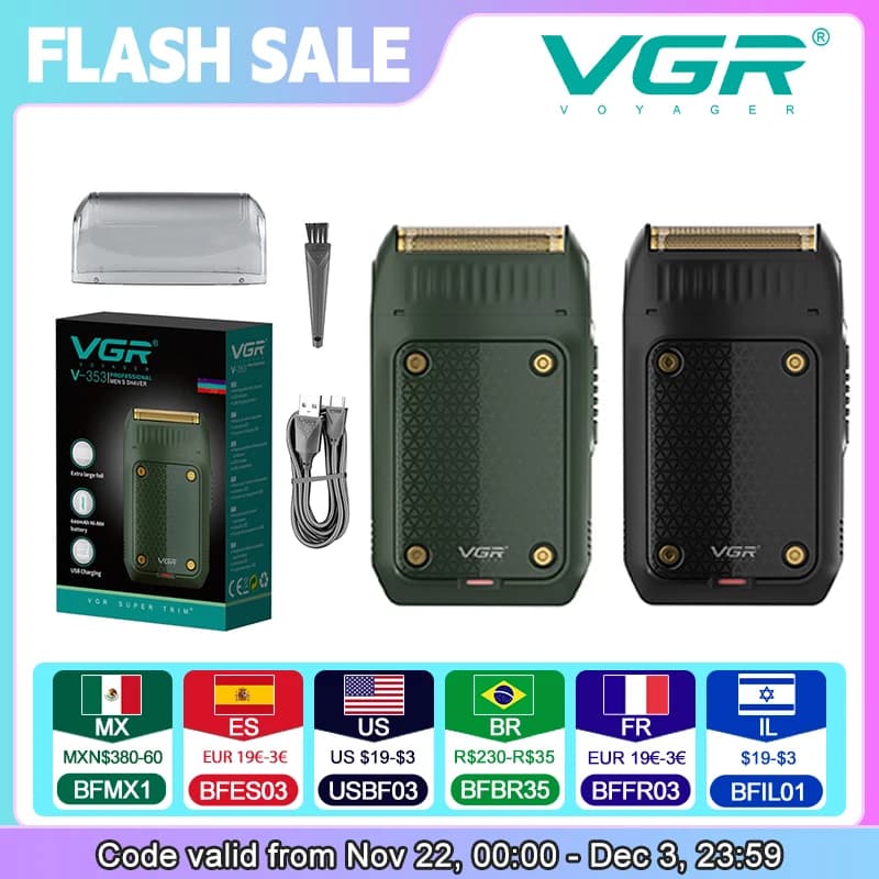 VGR 353 Rechargeable Electric Razor for Men Single Blade Portable Razor