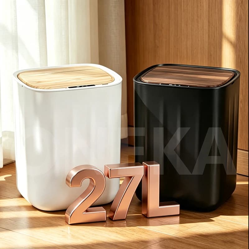 Cestino Intelligente da 27L per Cucina, Casa e Ufficio, con Apertura Automatica a Induzione, Bidone per Rifiuti e Compost, Versione a Batteria