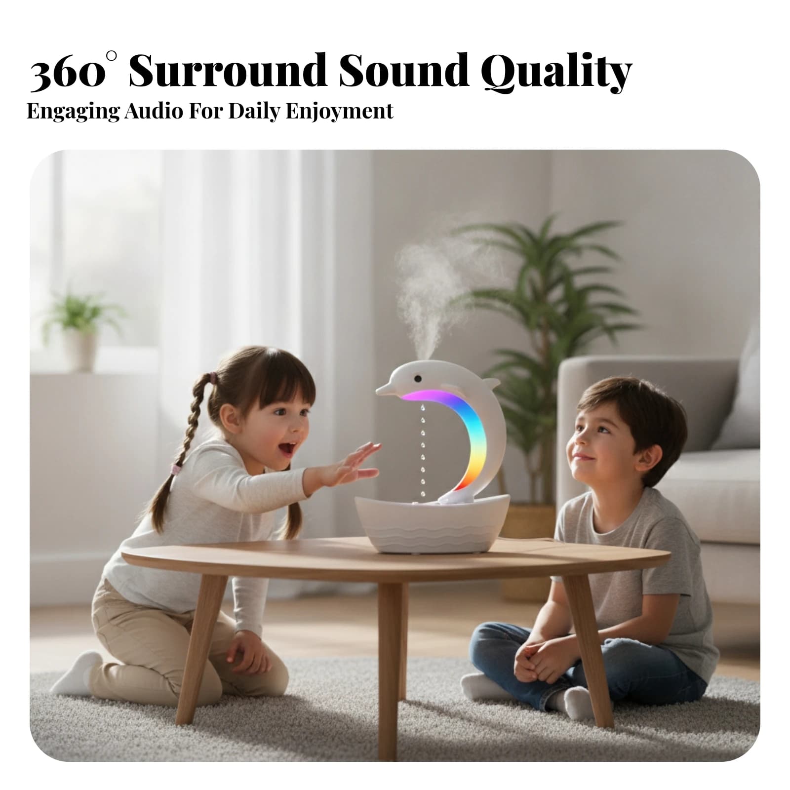 Dolphin Humidifier Visible Mist Rainbow Light Humidifier