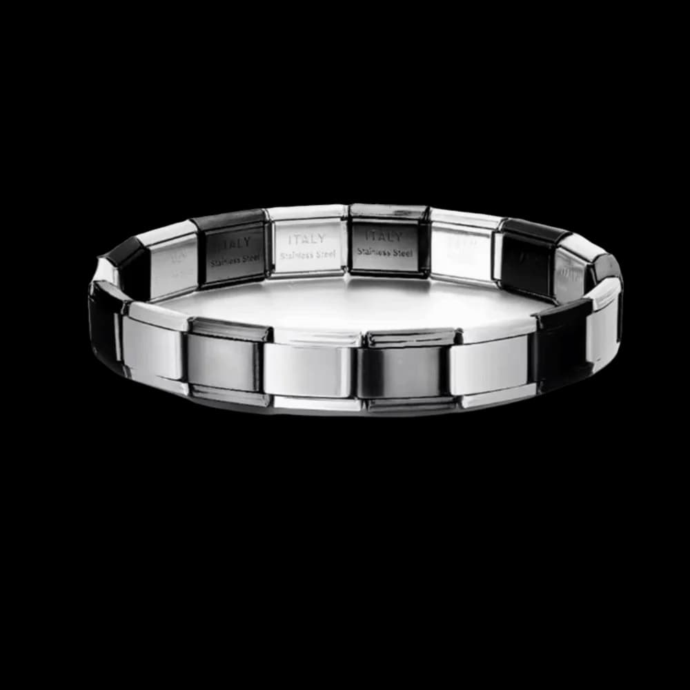 Stretchable Italian Chain Link Bracelet Square 9mm Modular Stainless Steel Bracelet Popular Jewelry Making Elastic Hand Chain