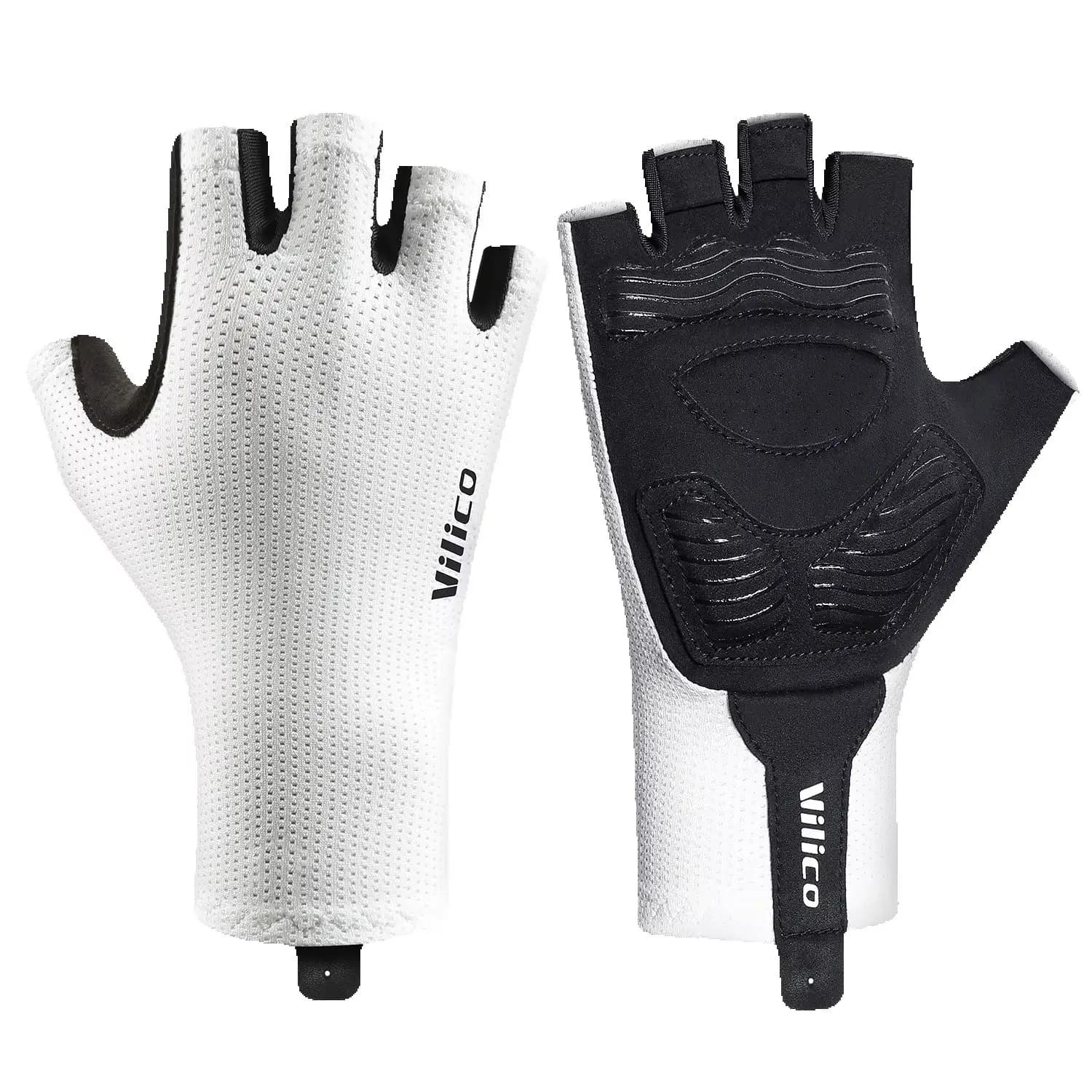 Short Cycling Gloves Fingerless Gloves Anti-slip Bicycle Lycra Fabric Half Finger Mitten for Mtb Road Bike Sports Racing