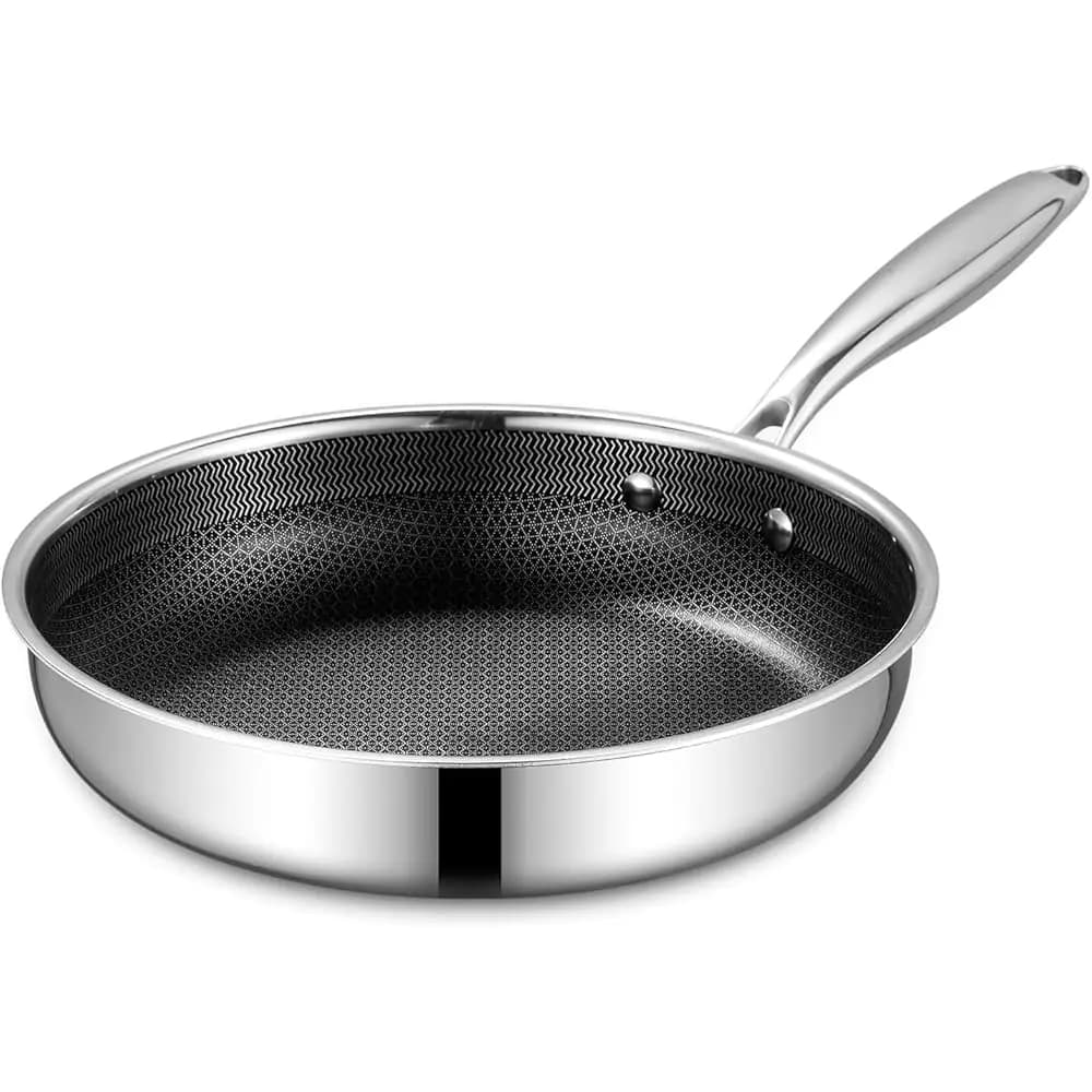 Padella Antiaderente da 10 Pollici, Senza PFOA, con Manico Isolante e Adatta per Forno e Lavastoviglie, Compatibile con Tutti i Tipi di Piano Cottura