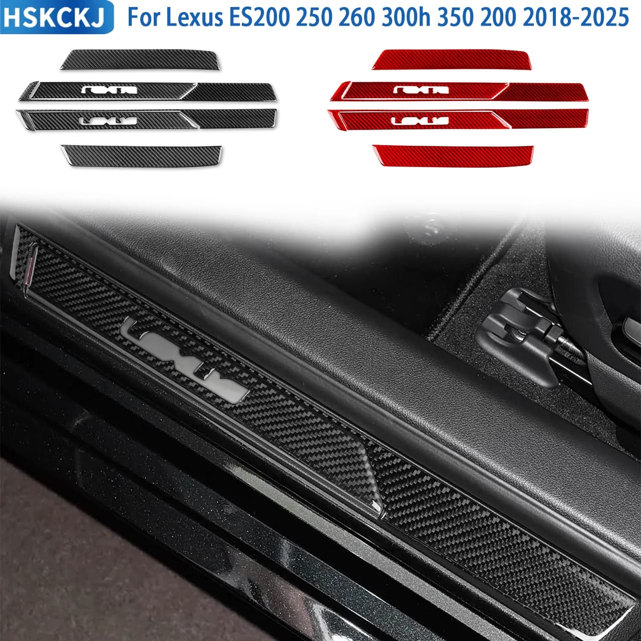 Per Lexus ES200 250 260 300h 350 200, Striscia Decorativa in Fibra di Carbonio per Soglia Porta Esterna, Accessori Interni Auto, Adesivi