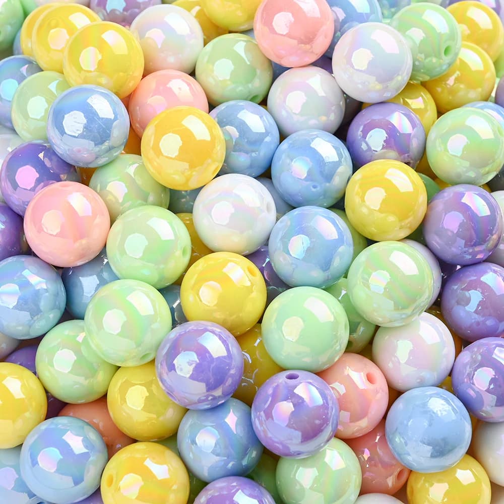 50 Pz 16mm Perline Rotonde Acriliche 6 Colori Branello Allentato Del Distanziatore Per Il Bambino Food Grade Ciuccio Catena Che Fanno Collana di Gioielli