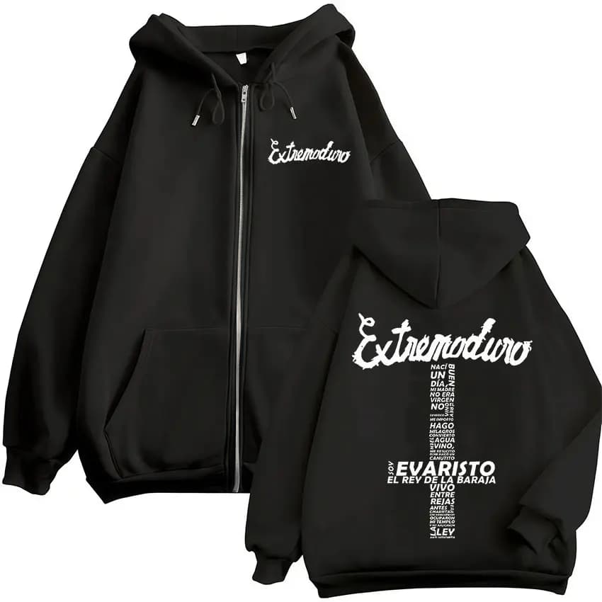 Rock Extremoduro Band Lettering Zipper Hoody Men Women Hip Hop Oversized Jacket Sweatshirt Y2K Vintage High Quality Fleece Hoody