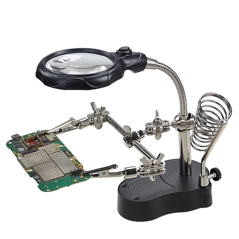 TE-801 Lente d'ingrandimento per clip ausiliaria per saldatura Saldatore elettrico Circuito Strumenti per staffa per lente d'ingrandimento per ferro da saldatura